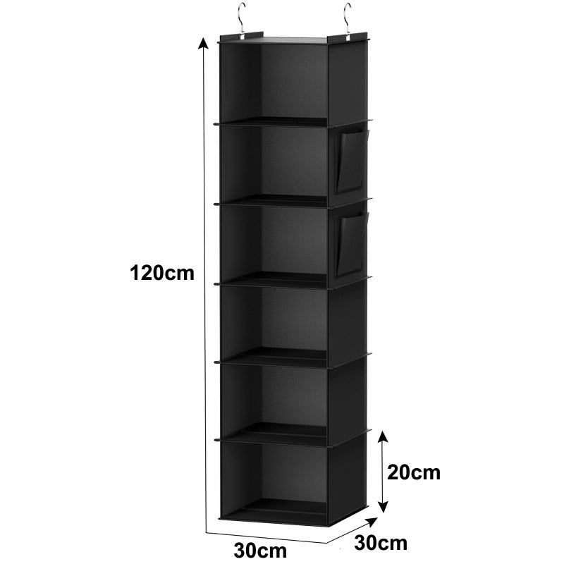 YOUDENOVA Hanging Closet Organizers and Storage, 6-Shelf Hanging Closet Shelves, Black - Image 5